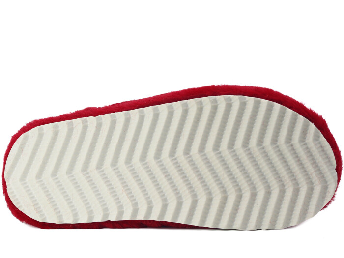 Auris Zenne PW Ponpon Peluş Ev Terliği Kırmızı - Kırmızı - 3