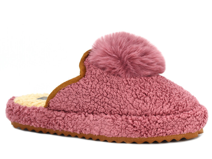 Auris Zenne PW Ponpon Peluş Ev Terliği Mor - Auris