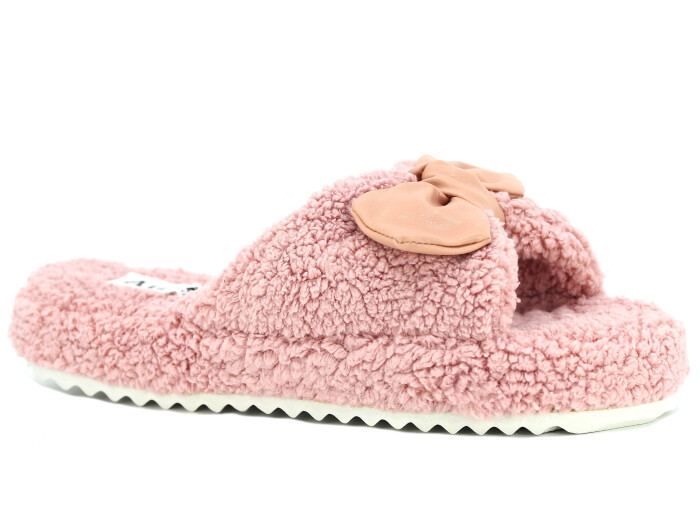 Auris Zenne ŞK Fiyonklu Kışlık Açık Ev Terliği Pembe - 1