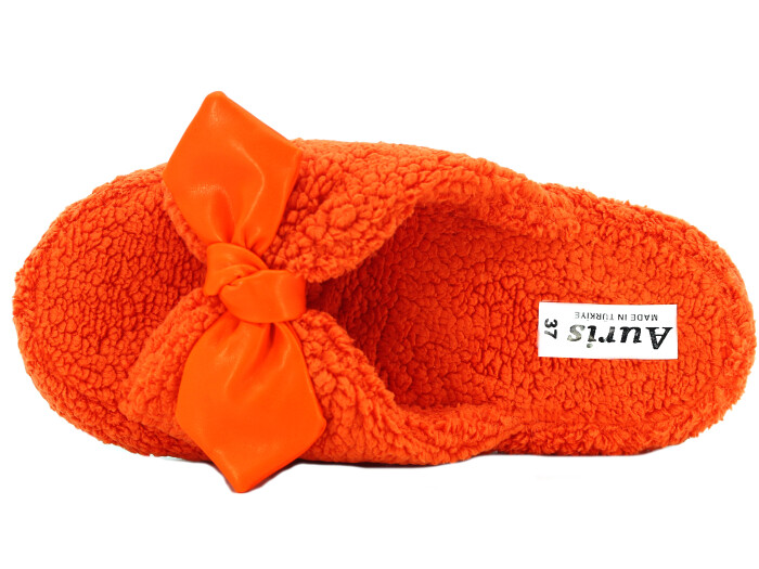 Auris Zenne ŞK Fiyonklu Kışlık Açık Ev Terliği Turuncu - Auris (1)