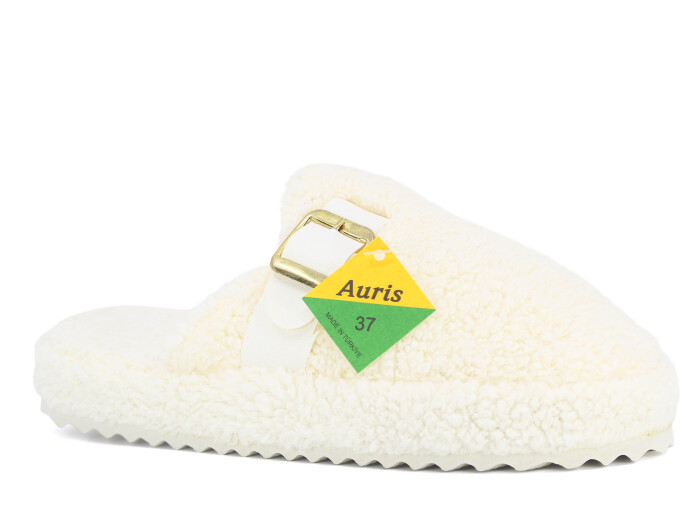 Auris Zenne ŞK Tokalı Ev Terliği Ekru - 1