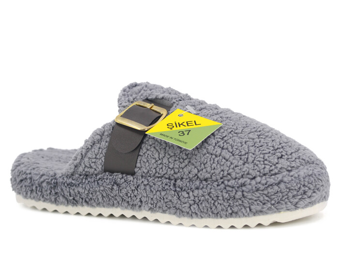 Auris Zenne ŞK Tokalı Ev Terliği Gri - Auris