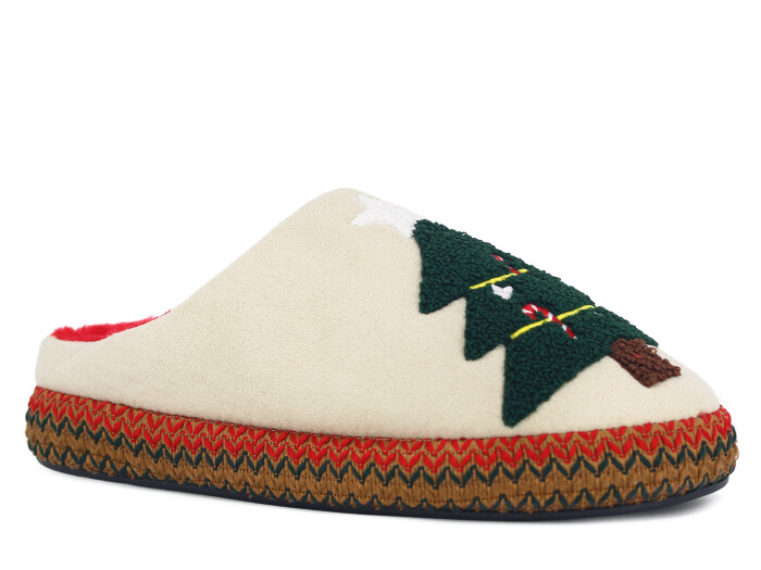 Auris Zenne SL Noel Ağacı Gondol Ev Terliği Bej - 1