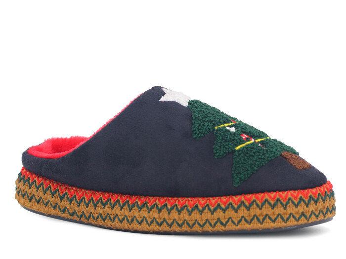 Auris Zenne SL Noel Ağacı Gondol Ev Terliği Siyah - Auris