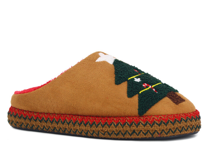 Auris Zenne SL Noel Ağacı Gondol Ev Terliği Taba - 1