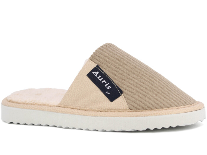 Auris Zenne SM Kadife Deri Ev Terliği Krem 