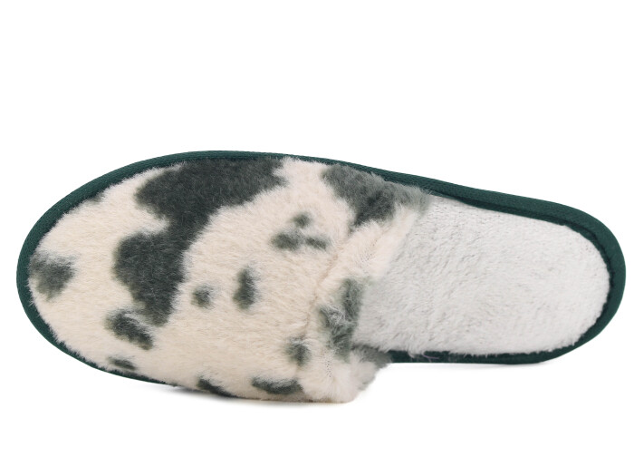 Auris Zenne Tavşan Tüylü Ev Terliği Dalmaçyalı Haki - Auris (1)