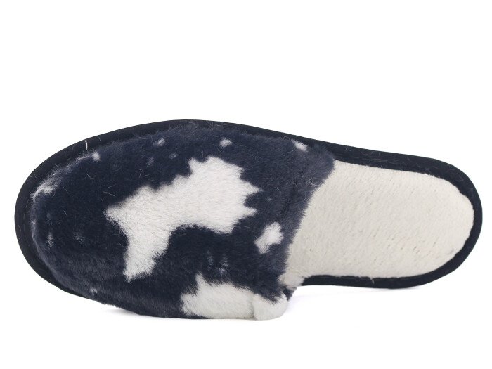 Auris Zenne Tavşan Tüylü Ev Terliği Dalmaçyalı Siyah - Auris (1)