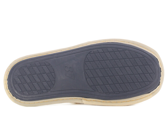 Auris Zenne Tavşan Tüylü Ev Terliği Ekose Bej - 3