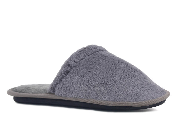 Auris Zenne Tavşan Tüylü Ev Terliği Gri - Auris