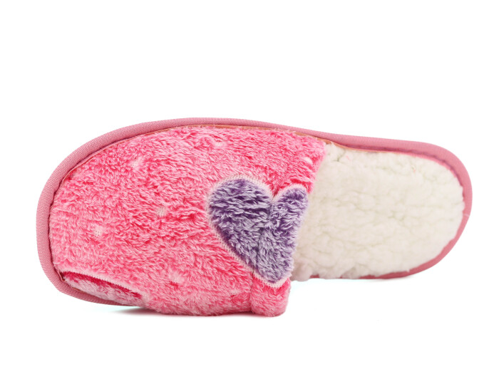 Auris Zenne Tavşan Tüylü Ev Terliği Kalpli Pudra - Auris (1)