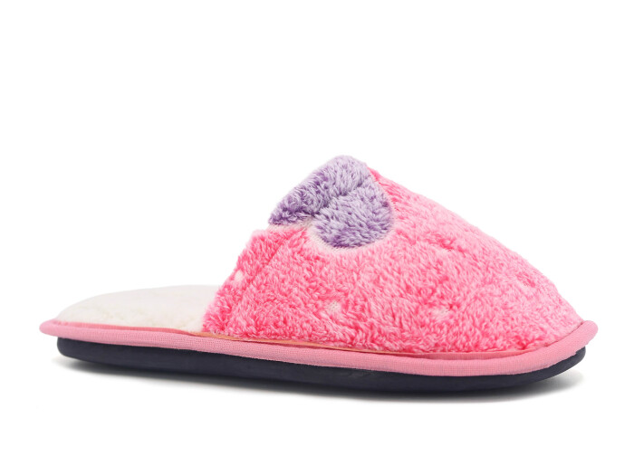 Auris Zenne Tavşan Tüylü Ev Terliği Kalpli Pudra - Auris