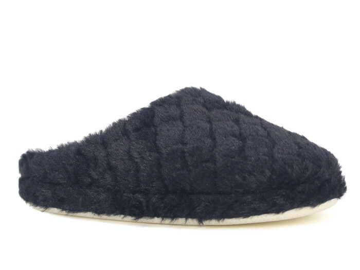 Auris Zenne Termo Taban Baklava Desen Kapalı Gondol Ev Terliği Siyah - Auris