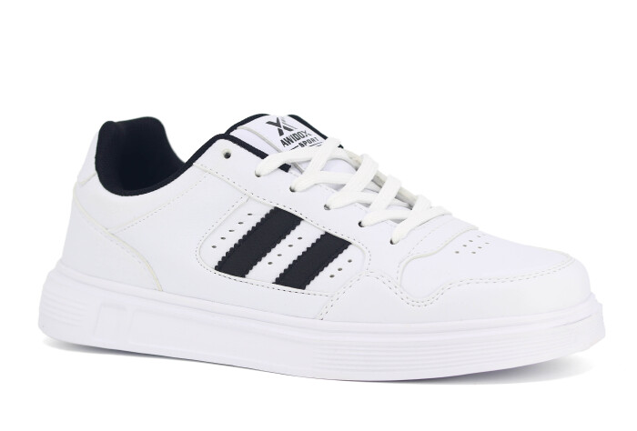 Awidox Merdane 056 Cilt Spor Ayakkabı Beyaz - Siyah - Awidox
