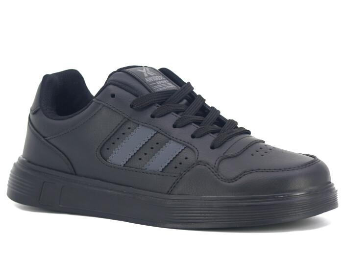 Awidox Merdane 056 Cilt Spor Ayakkabı Siyah - Füme - Awidox