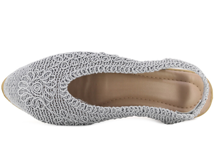 Aybar Zenne Dantelli Sandalet Gri - 2