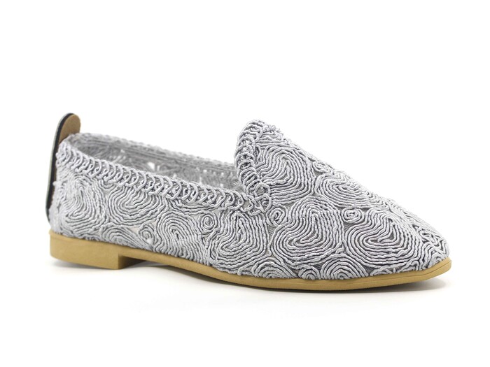 Aybar Zenne Dantelli Sivri Babet Ayakkabı Gri - Aybar