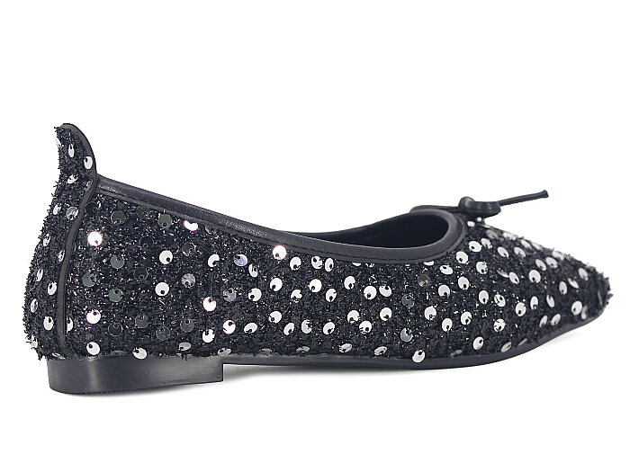 Aybar Zenne Pul-Gümüş Babet Ayakkabı Siyah - 3