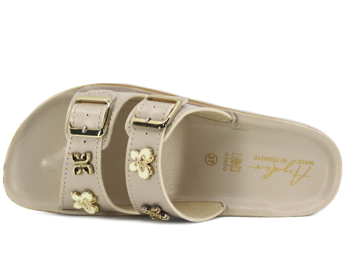 Ayder Zenne 1550 Çift Toka Kutulu Günlük Terlik Krem - Ayder (1)