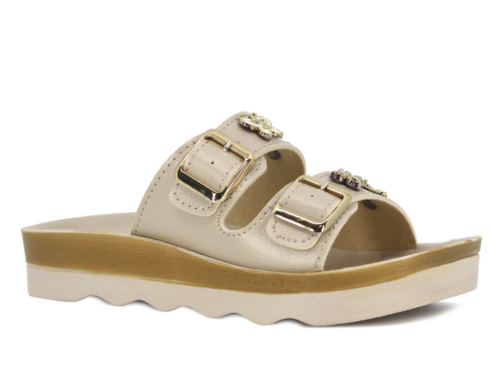 Ayder Zenne 1550 Çift Toka Kutulu Günlük Terlik Krem - 1