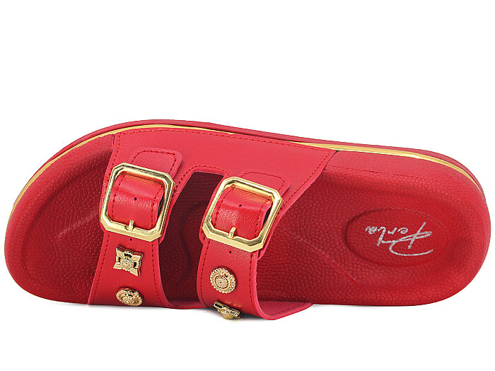 Ayder Zenne 4100 Parla Çift Toka Kutulu Günlük Terlik Kırmızı - 2