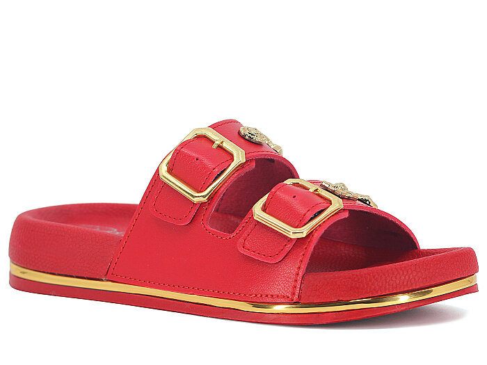 Ayder Zenne 4100 Parla Çift Toka Kutulu Günlük Terlik Kırmızı - Ayder