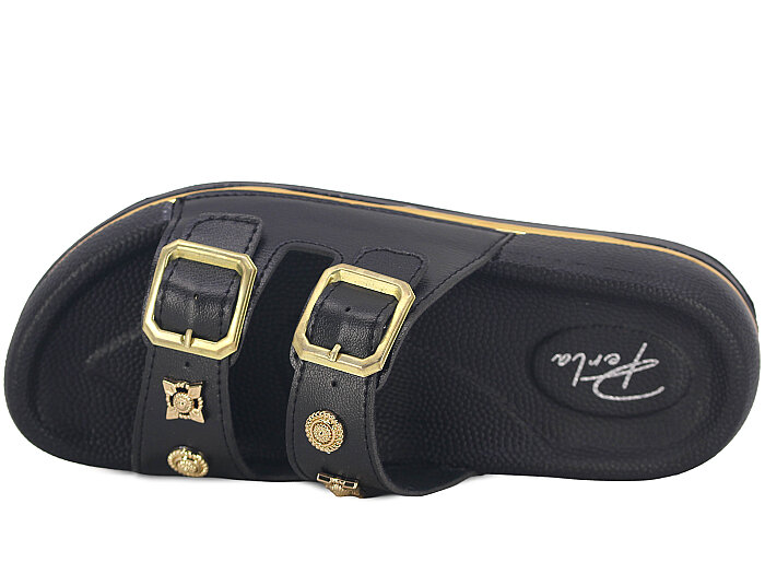 Ayder Zenne 4100 Parla Çift Toka Kutulu Günlük Terlik Siyah - Ayder (1)