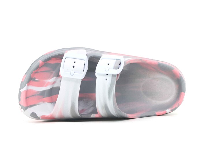 Ayfox Filet F-1006-K Çift Toka Kız Lux Eva Terlik Gri - Pembe - Ayfox (1)