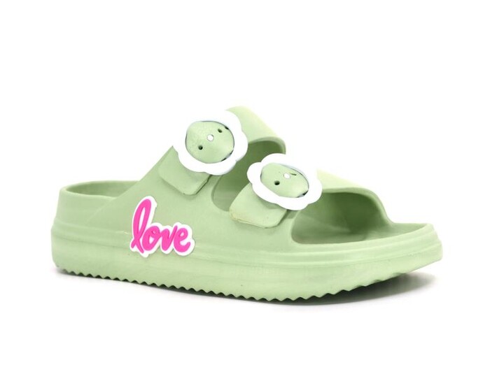 Ayfox Filet F-1006-K Çift Toka Kız Lux Eva Terlik Su Yeşili - 1