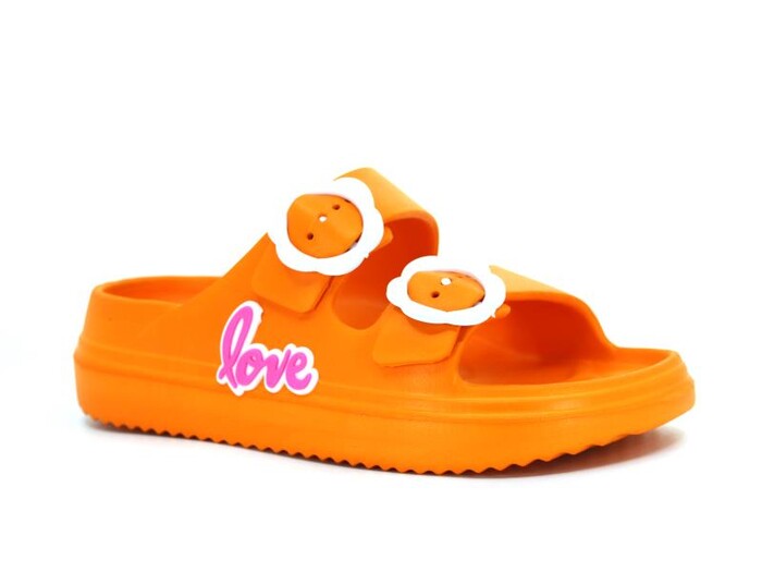 Ayfox Filet F-1006-K Çift Toka Kız Lux Eva Terlik Turuncu - Ayfox