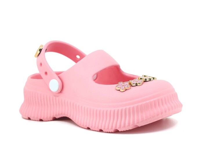 Ayfox Filet F-1009 Taşlı Kutulu Eva Babet Ayakkabı Pembe - Ayfox