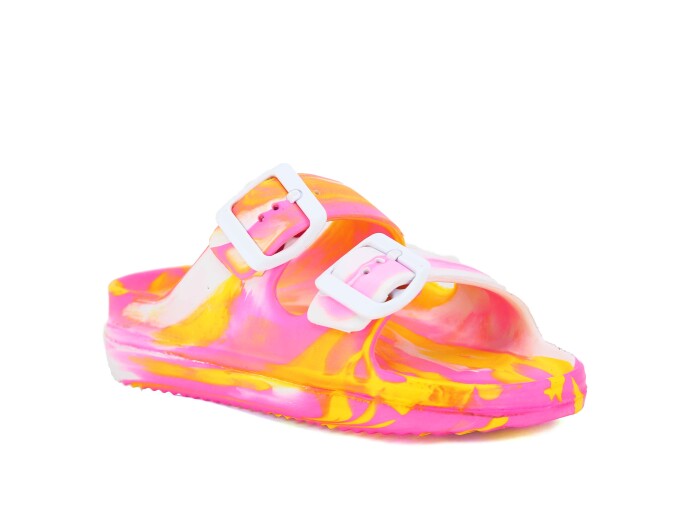 Ayfox Patik P-1006-K Çift Toka Kız Kutulu Lux Eva Terlik Sarı - Pembe - 1