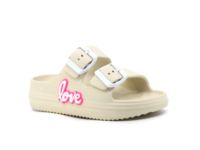 Ayfox Patik P-1006-K Çift Toka Kız Kutulu Lux Eva Terlik Bej - 1