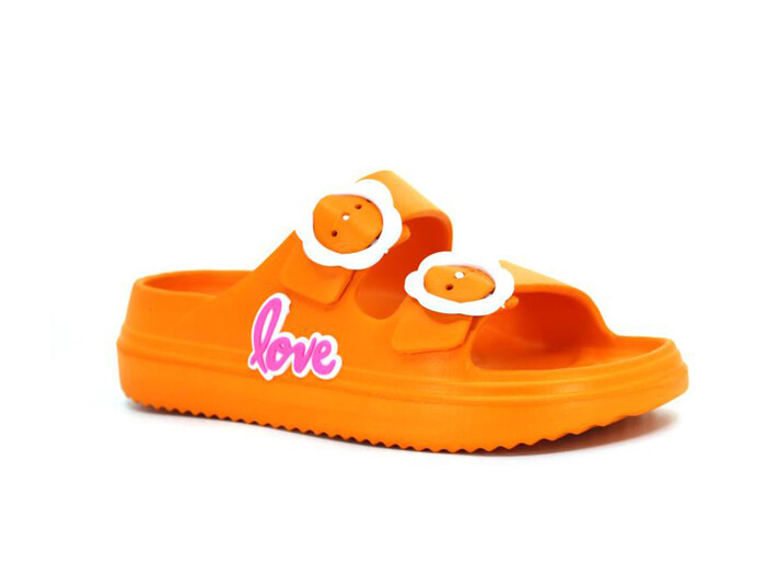 Ayfox Patik P-1006-K Çift Toka Kız Kutulu Lux Eva Terlik Turuncu - Ayfox