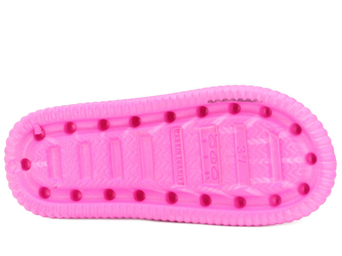 Ayfox Zenne Naz Taşlı Çift Bant Lux Eva Terlik Neon Pembe - 3