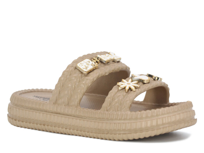 Ayfox Zenne Naz Taşlı Çift Bant Lux Eva Terlik Vizon - 1