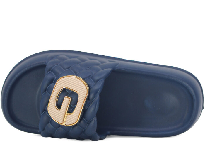 Ayfox Zenne Z-1007 Taşlı Örgü Figürlü Kutulu Lux Eva Terlik Lacivert - 2