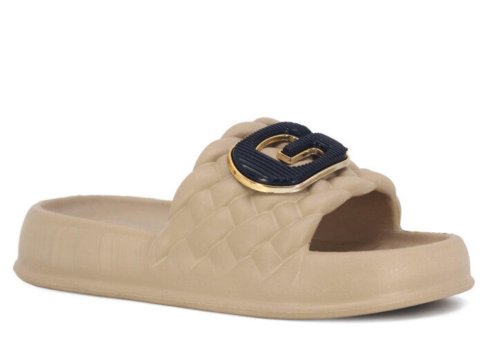 Ayfox Zenne Z-1007 Taşlı Örgü Figürlü Kutulu Lux Eva Terlik Vizon - 1