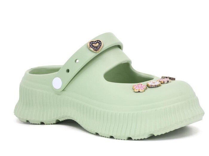 Ayfox Zenne Z-1009 Taşlı Kutulu Eva Babet Ayakkabı Su Yeşili - 1