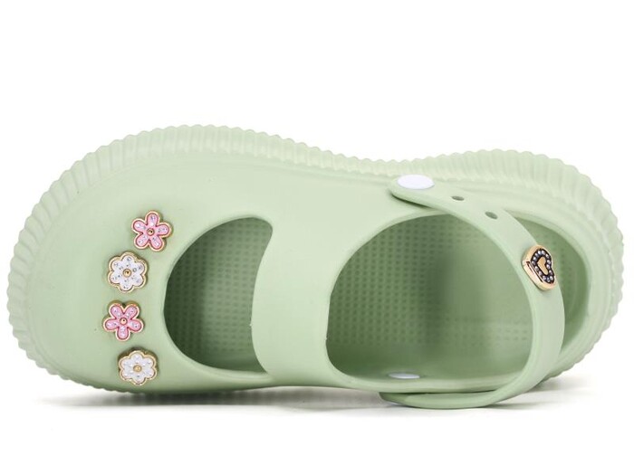 Ayfox Zenne Z-1009 Taşlı Kutulu Eva Babet Ayakkabı Su Yeşili - 2