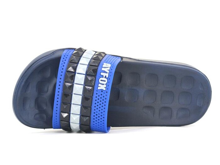 Ayfox Zenne Z-3000.1 Masajlı Piramit Poşetli Lux Eva Terlik Lacivert - Saks Mavi - Gri - Ayfox (1)