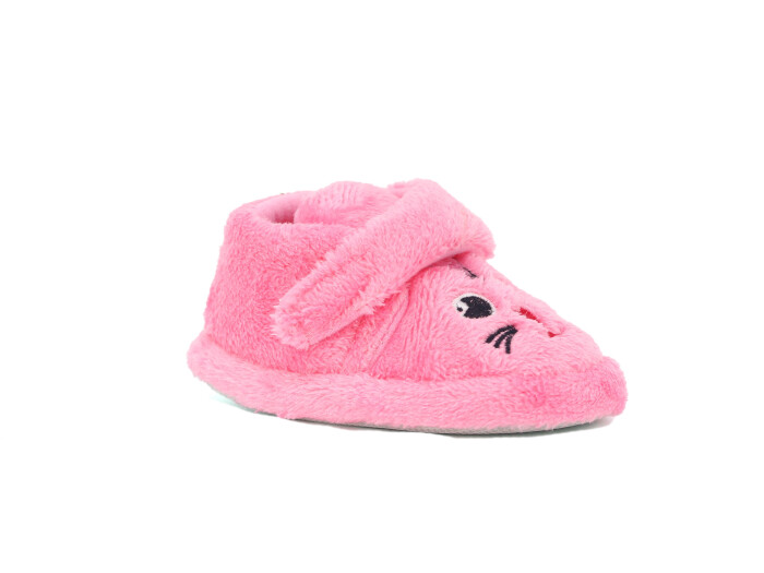Auris Bebe Kısa Cırtlı Panduf Kedili Pembe - 1