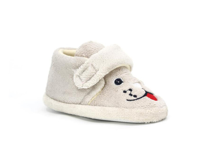 Auris Bebe Kısa Cırtlı Panduf Köpekli Bej - 1