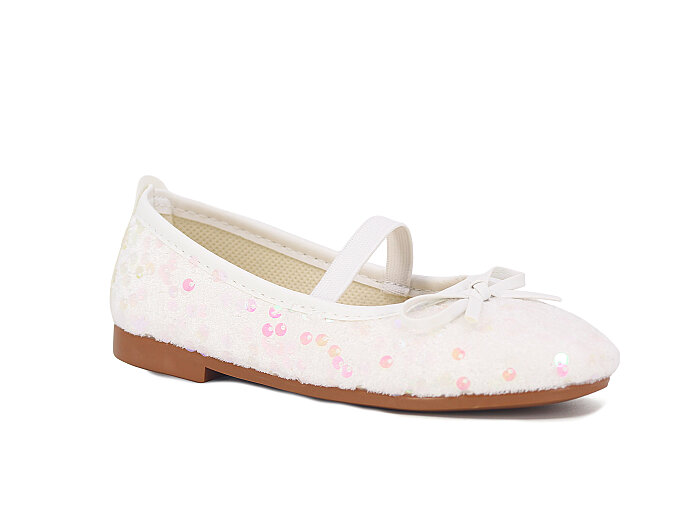 Aysu Filet 2026 pullu fiyonklu Babet Ayakkabı Beyaz - 1