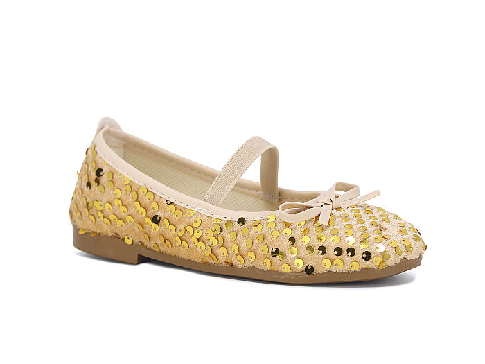 Aysu Filet 2026 pullu fiyonklu Babet Ayakkabı Krem - 1