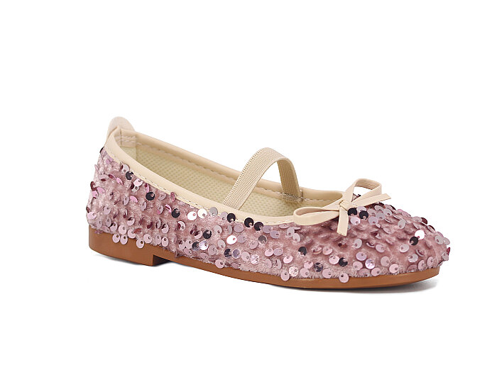 Aysu Filet 2026 pullu fiyonklu Babet Ayakkabı Pembe - Aysu