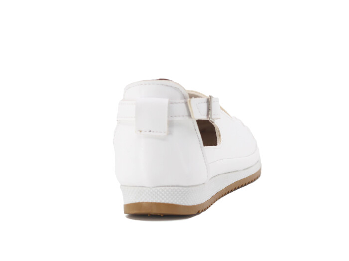 Aytu Zenne Çiçekli Tokalı Yazlık Babet Ayakkabı Beyaz - 3