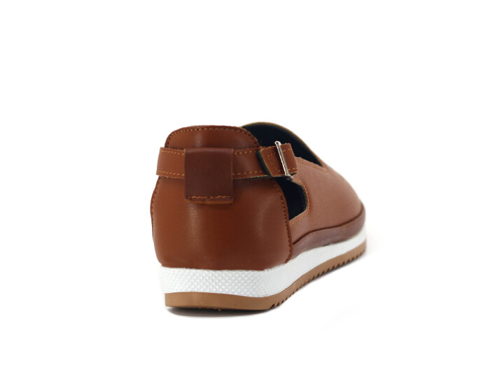 Aytu Zenne Çiçekli Tokalı Yazlık Babet Ayakkabı Taba - 3