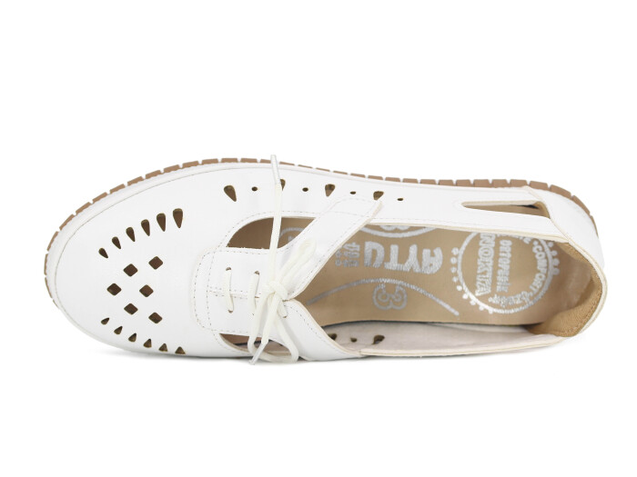 Aytu Zenne Lazer Desen Yazlık Babet Ayakkabı Beyaz - Aytu (1)