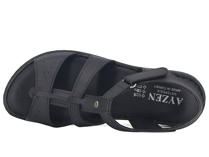 Ayzen Zenne Anne 414 Taş Sandalet Siyah - Ayzen (1)